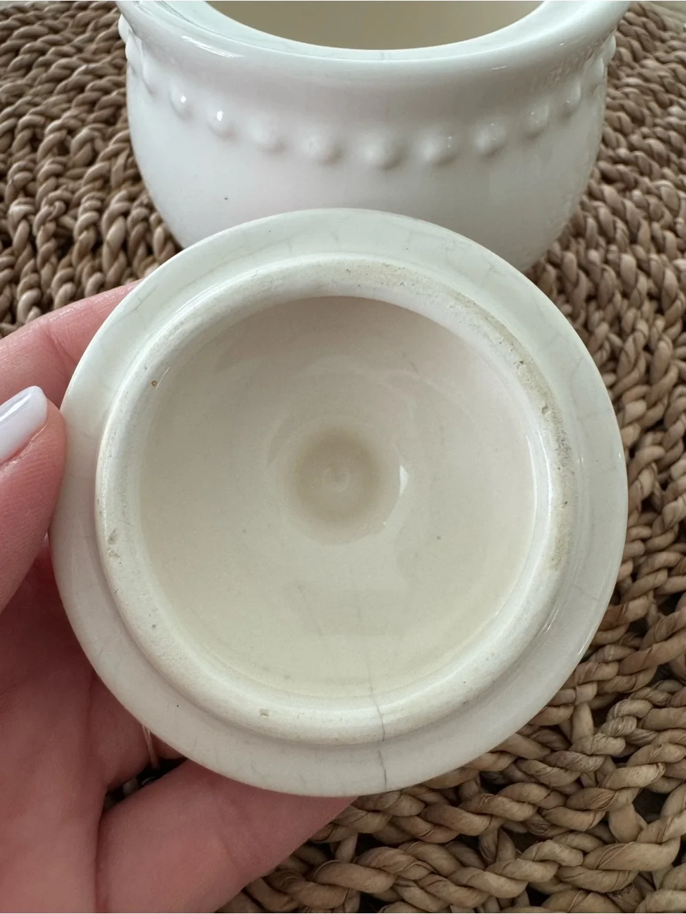 Pottery Barn - Emma Beaded Stoneware Sugar Bowl